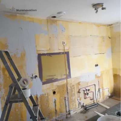 Kitchen before a fresh layer of plaster | Nurenovation