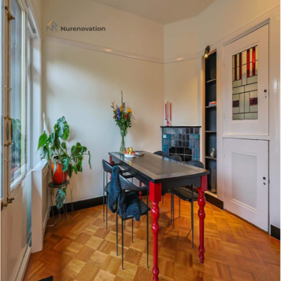 Diner room after a fresh layer of white plaster | Nurenovation
