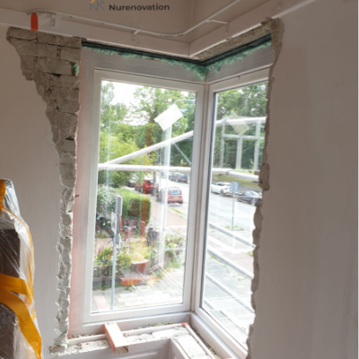 Windows with a cracked wall | Nurenovation